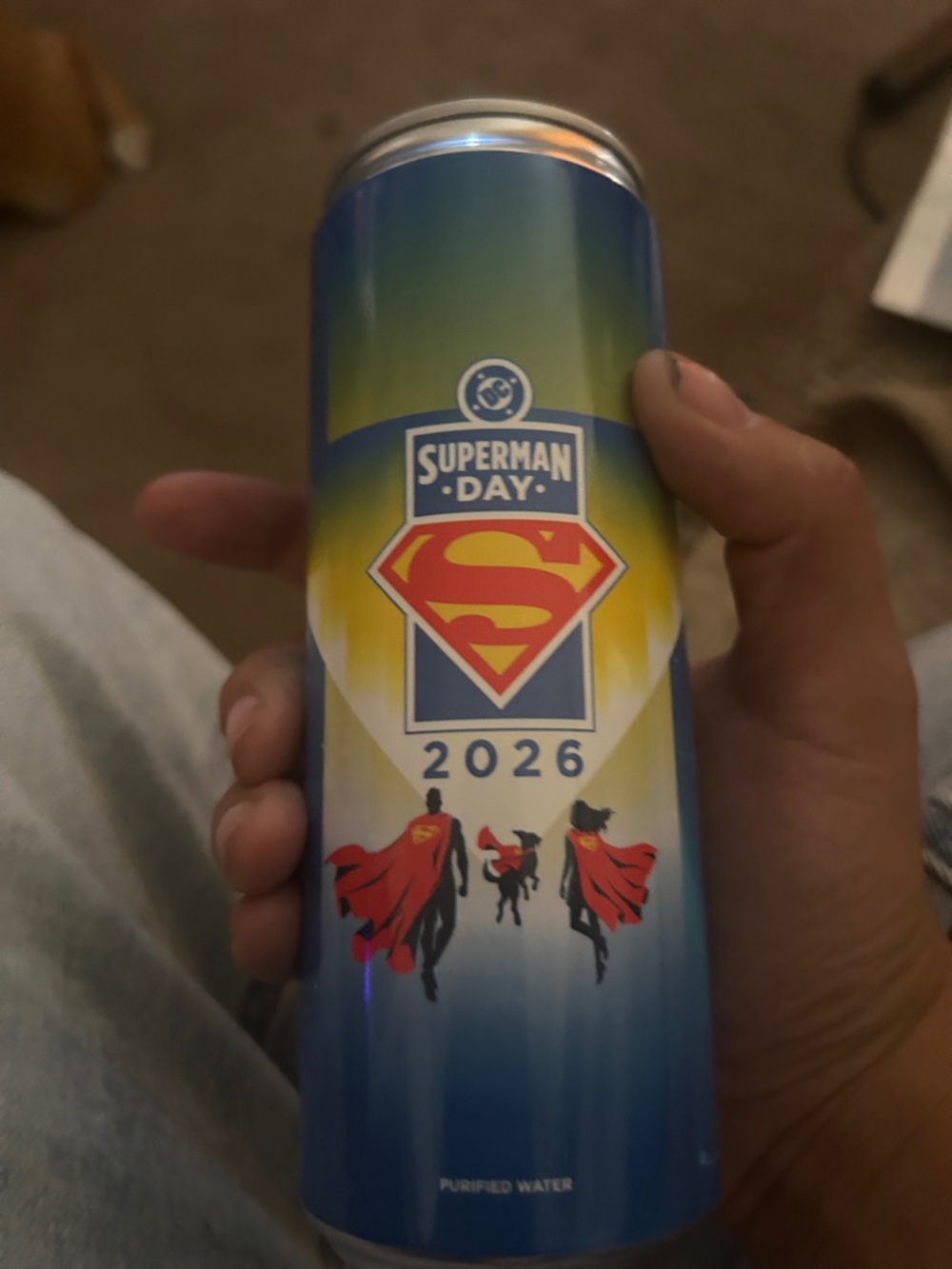 DC Comics Superman Day 2026 Metallic Blue Yellow Red Water Can